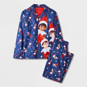 Boys Size Small 6-7 Boys' 2pc Elf on the Shelf Christmas Coat Pajama Set - Blue